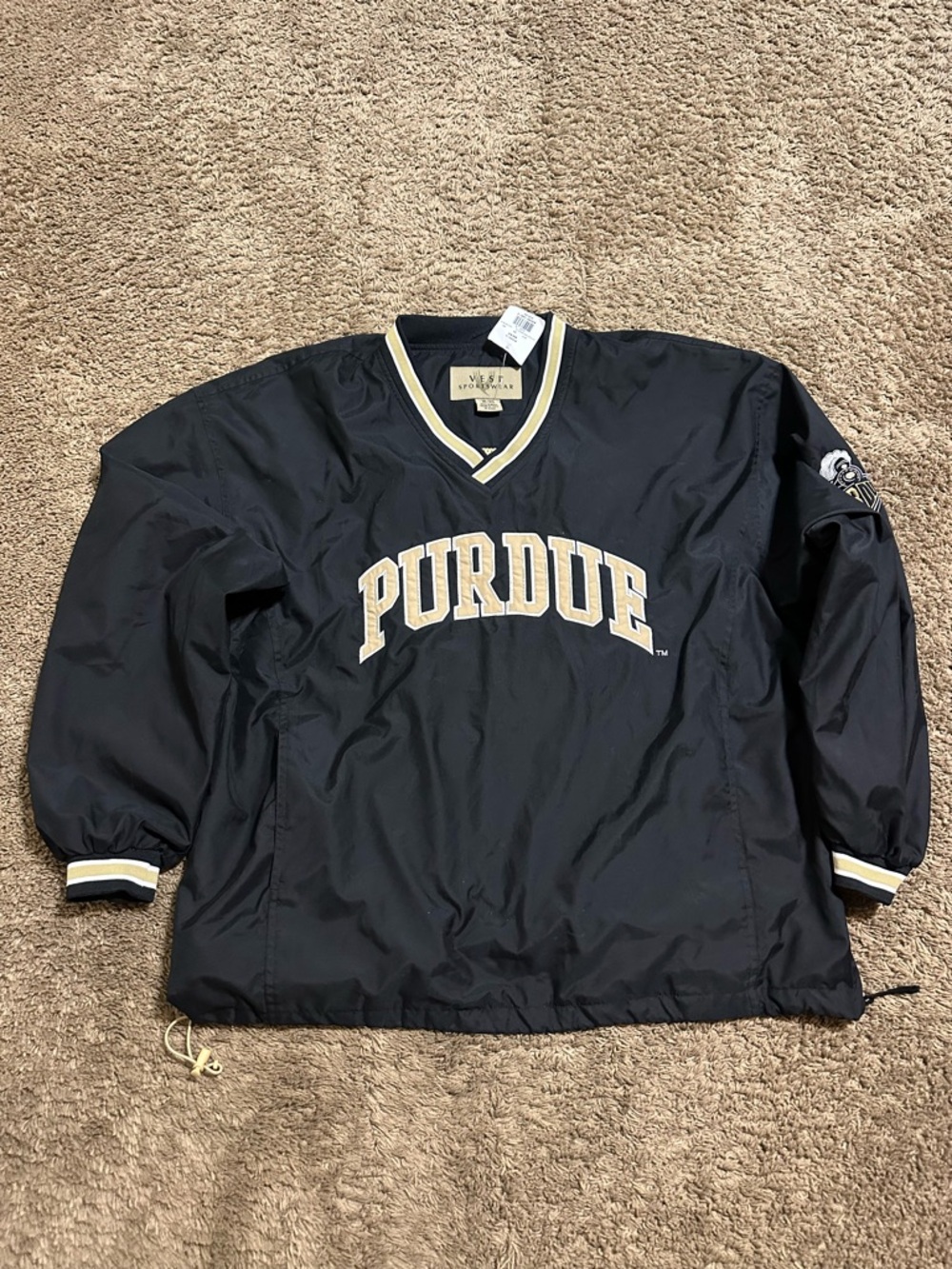 Vintage Purdue Boilermaker “triple black” pullover 00s size xl